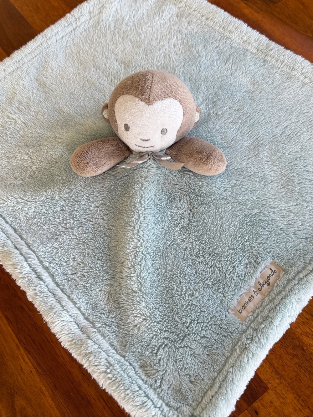 Blankets & Beyond Blue & Gray Monkey Lovey 15" Soft Security Baby Toy